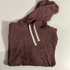 Maroon hooded sweatshirt with side pockets